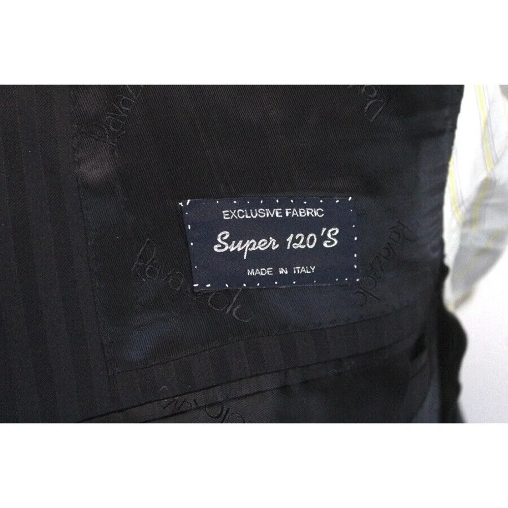 black stripe Ravazzolo peak‎ lapel blazer jacket sport suit coat italy 52 42 R